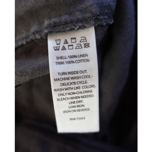 Tahari Vintage 90s Pants Womens 4 Gray Linen Minimal Dark Academia Lagenlook - Picture 8 of 9